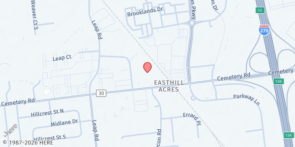 Map showing Hilliard Food Pantry - Life Community Church at 4410 Cemetery Rd., Hilliard, OH