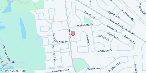 Map showing Resurrection Evangelical Lutheran at 3500 MAIN ST, HILLIARD, OH