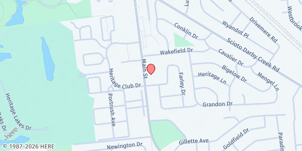 Map showing Resurrection Evangelical Lutheran Church - Pantry at 3500 MAIN ST, HILLIARD, OH