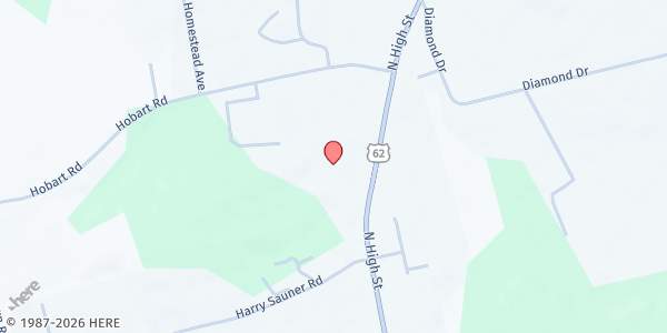 Map showing Highland County Community Action Food Pantry at 1487 North High Street Ste.500, Hillsboro, OH