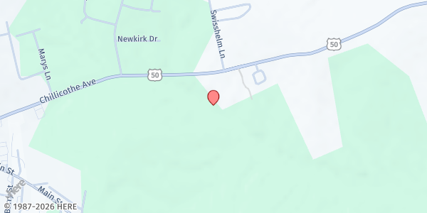 Map showing Hillsboro Church of the Nazarene at 8230 US Rt 50, Hillsboro, OH