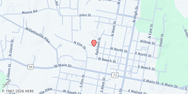 Map showing Samaritan Outreach Services at 537 East North Street, Hillsboro, OH