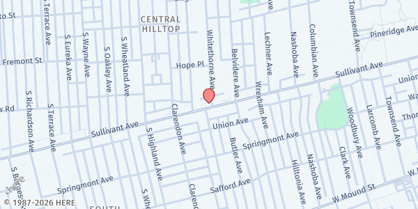 Map showing Beyond the Bell Services, LLC - Toy Registration Location at 2142 Sullivant Avenue, Hilltop, OH