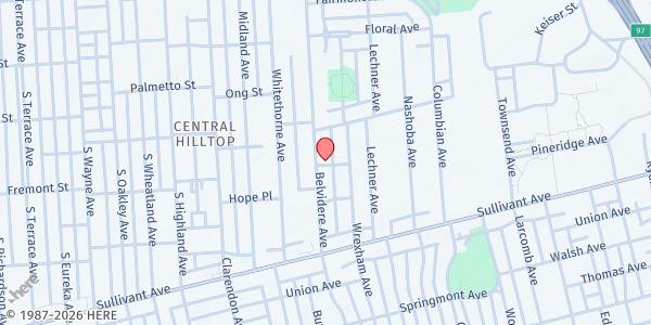 Map showing Christ N Us - Hilltop at 286 Belvidere Avenue, Hilltop, OH