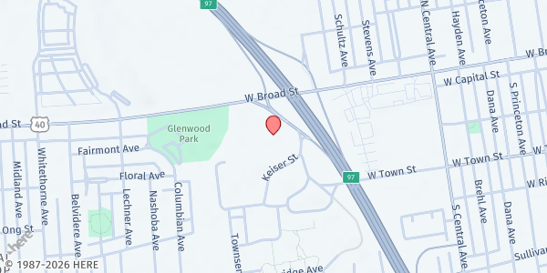 Map showing Friendship Missionary Baptist Church Food Pantry at 1775 West Broad Street, Hilltop, OH