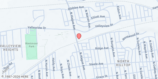 Map showing Jordan's Crossing at 342 North Hague Avenue, Hilltop, OH