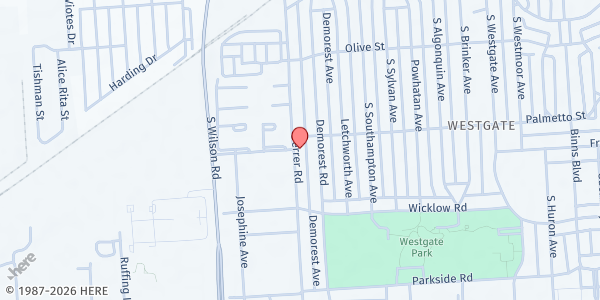 Map showing Maternity Resource Center at Immanuel Baptist Church at 3417 Palmetto Street, Hilltop, OH