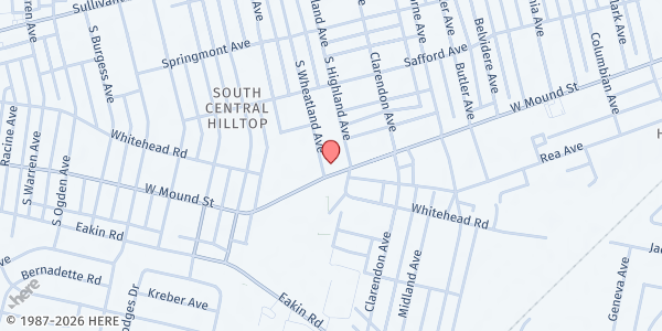 Map showing Salvation Army Hilltop at 2300 West Mound Street, Hilltop, OH