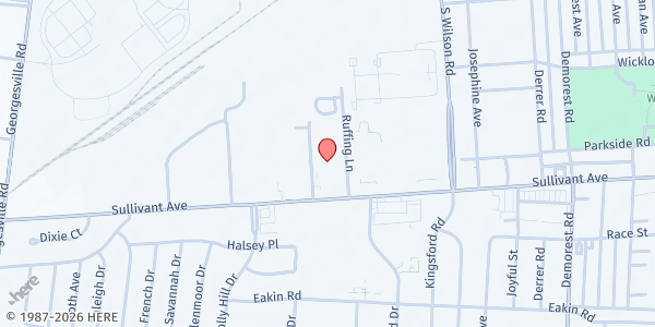 Map showing The Bridge Community Center at 3750 Sullivant Avenue, Hilltop, OH