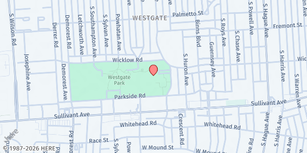 Map showing Westgate Community Center at 455 South Westgate Avenue, Hilltop, OH