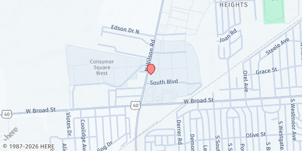 Map showing Westside Food Pantry at 82 North Wilson Road, Hilltop, OH