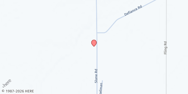 Map showing Pioneer Christian Ministries at 3606 Slane Rd., Hoaglin, OH