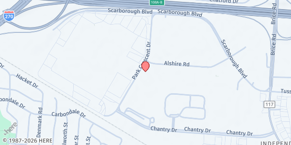 Map showing Far East Neighborhood Pride Center at 2500 Park Crescent Drive, Independence Village, OH