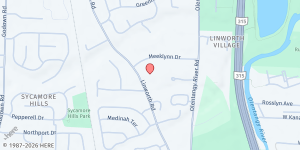 Map showing Linworth Road Church Pantry at 5400 Linworth Road, Indian Hills, OH