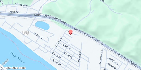 Map showing Central Christian Food Pantry - Food Distribution Center at 1541 N 7th Ave, Ironton, OH