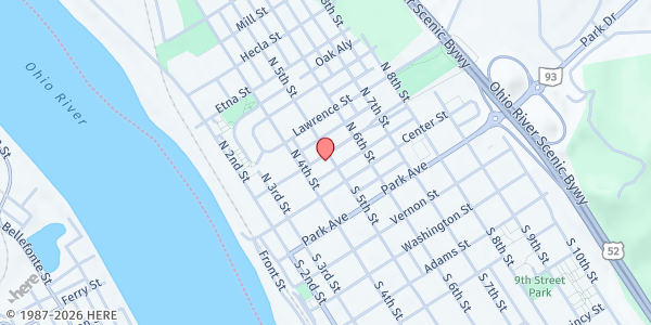 Map showing Harvest for the Hungry at 120 North 5th Street, Ironton, OH