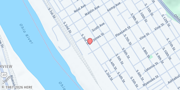 Map showing Home Care Inc Community Food Cupboard at Home Care Inc Community Food Cupboard, Ironton, OH