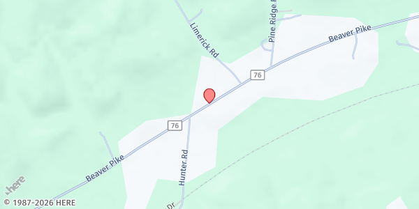 Map showing Jesus in the Hills Food Pantry - Main Location at 12400 Beaver Pike, Jackson, OH