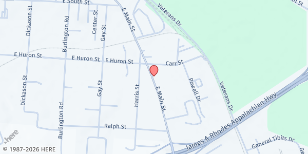 Map showing Monarch: Wings of Kyla Foundation at 680 E. Main St., JACKSON, OH