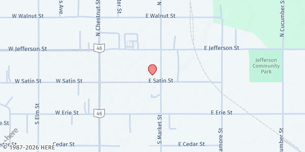 Map showing Manna Project at 89 E Satin St, Jefferson, OH