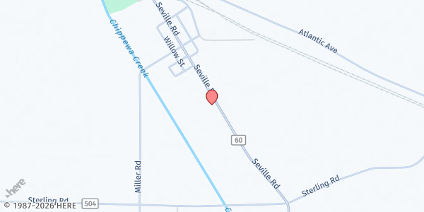 Map showing Sterling UMC at 13584 Kauffman Ave., Johnsons Corners, OH