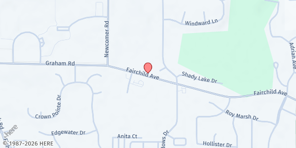 Map showing Riverwood Community Chapel Pantry at 1407 Fairchild Ave, Kent, OH