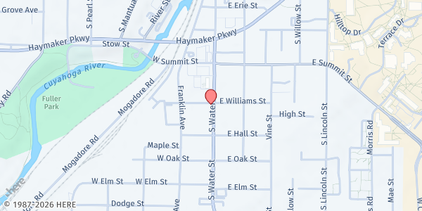 Map showing The Lord's Pantry at Trinity Lutheran Church at 600 S Water St, Kent, OH