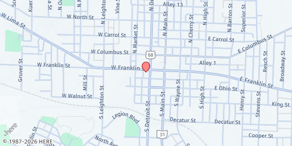 Map showing Coleman Professional Services at 775 E Elizabeth, Kenton, OH