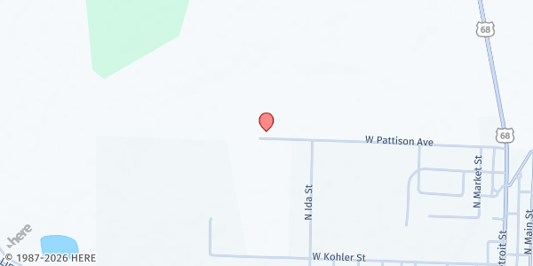 Map showing Love Inc - Kenton at 13671 W Pattison Ave, Kenton, OH