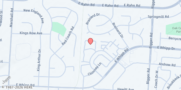 Map showing Trails of Oak Creek at 1785 Renee Dr., Kettering, OH