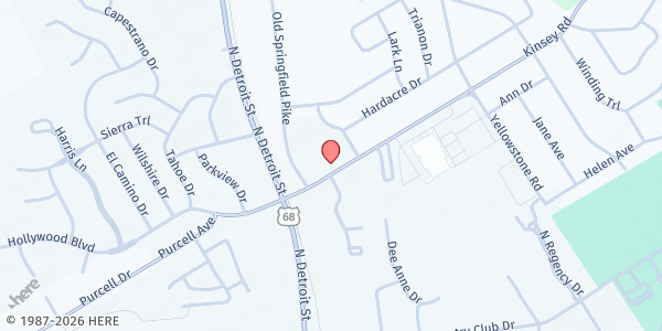 Map showing Xenia Nazarene Church - Kinsey Location at 44 Kinsey Rd, Kinsey, OH