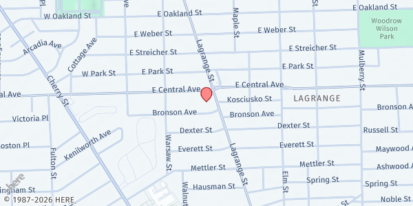 Map showing Chester J. Zablocki Senior Center at 3015 Lagrange Street, Lagrange, OH