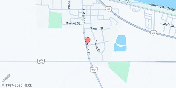 Map showing United Christian Services at 395 S Main St, Lakeview, OH