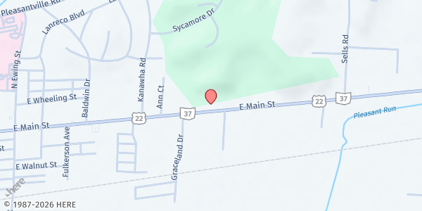 Map showing Lancaster Fairfield CAA at 1743 East Main Street, Lancaster, OH
