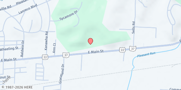 Map showing Lancaster Fairfield CAA Pantry at 1743 E MAIN ST, LANCASTER, OH