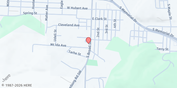 Map showing Maywood Mission Pantry at 1025 South Broad Street, Lancaster, OH