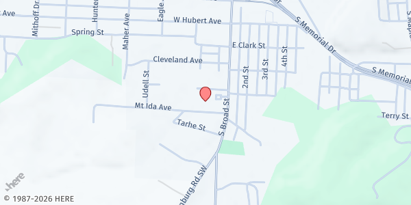 Map showing Maywood Mission Pantry at 1029 S. Broad Street, Lancaster, OH