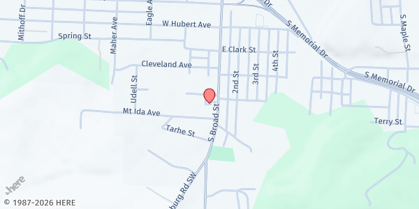 Map showing Maywood Mission Pantry - Lancaster at 1025 S BROAD ST, LANCASTER, OH