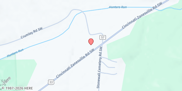 Map showing New Hope Assembly at 2020 Cincinnati-Zanesville Road Southwest, Lancaster, OH