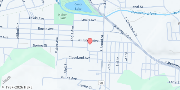 Map showing Salvation Army - Lancaster at 228 West Hubert Avenue, Lancaster, OH
