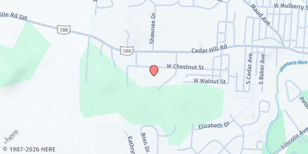 Map showing St. Mark Emerald Food Pantry at 331 Gay St, Lancaster, OH