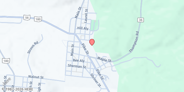 Map showing Laurelville Community Food Pantry at 16138 Pike St, Laurelville, OH