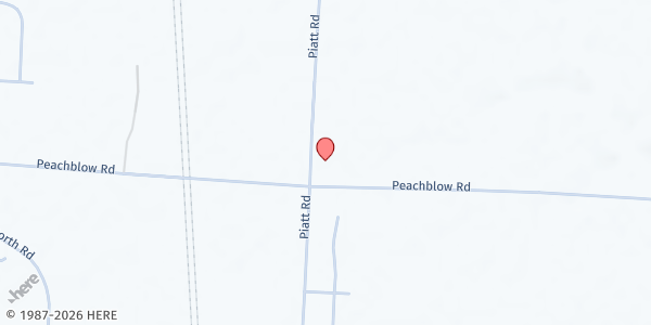 Map showing Grace Point Community Church at 2393 Peachblow Road, Lewis Center, OH