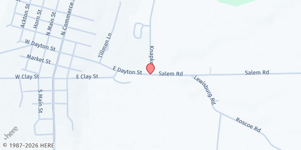 Map showing Lewisburg Community Center at 6400 Knapke Lane, Lewisburg, OH