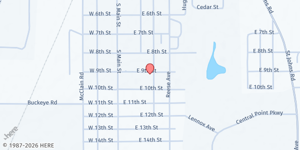 Map showing Mizpah Food Pantry at 1802 S. Central Ave., Lima, OH