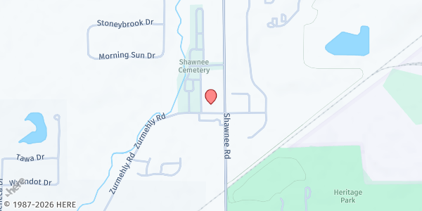 Map showing Shawnee UMC - Food Distribution Center at 2600 Zurmehly Rd, Lima, OH
