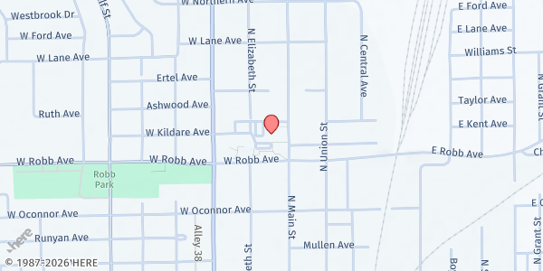 Map showing St Gerard at 1311 N. Main St., Lima, OH