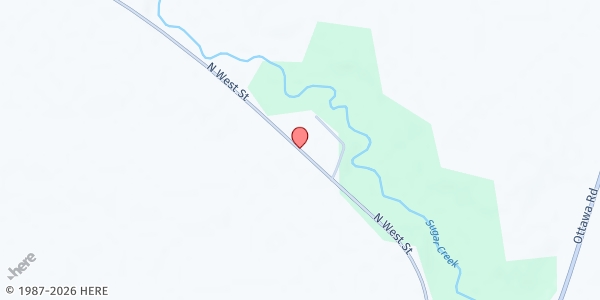 Map showing St Rose at 523 N. West, Lima, OH