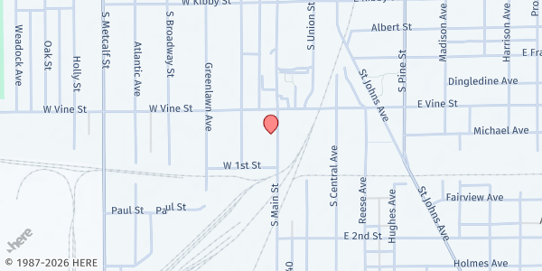Map showing St. Vincent DePaul Food Pantry at 928 S. Main St., Lima, OH