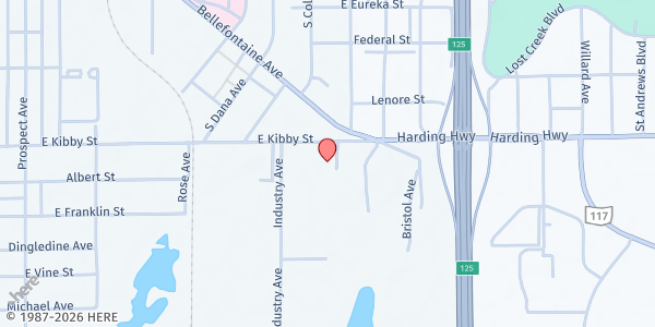 Map showing West Ohio Food Bank at West Ohio Food Bank, Lima, OH